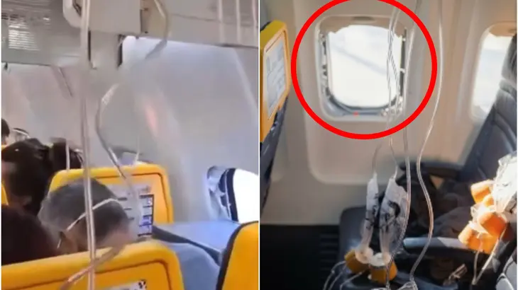 Un pasager Ryanair a fost ASPIRAT parțial prin geamul desprins al avionului, în timpul zborului. Avionul a aterizat de urgență în Grecia