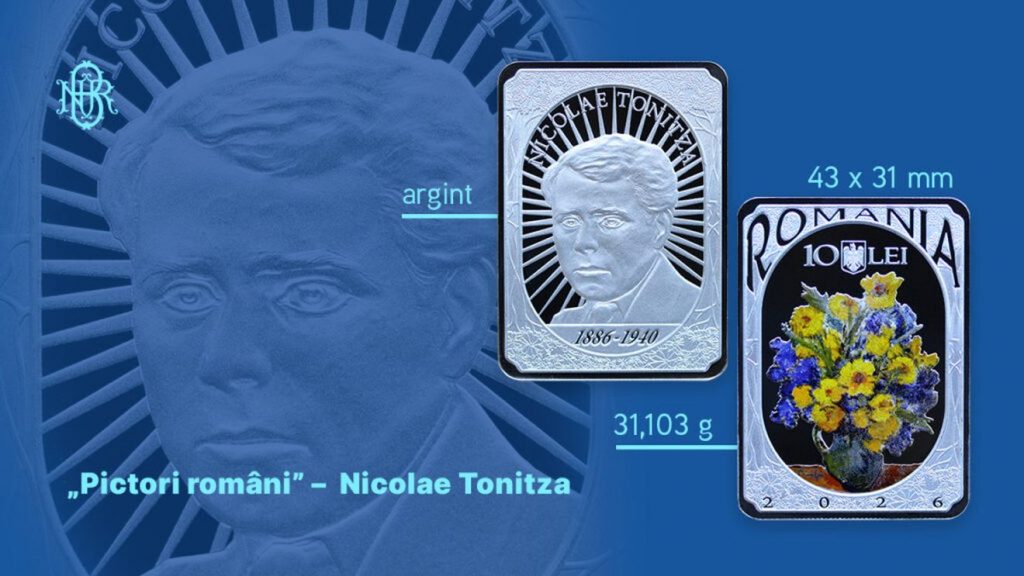 BNR lansează prima monedă dreptunghiulară din istoria sa. Este dedicată pictorului Nicolae Tonitza